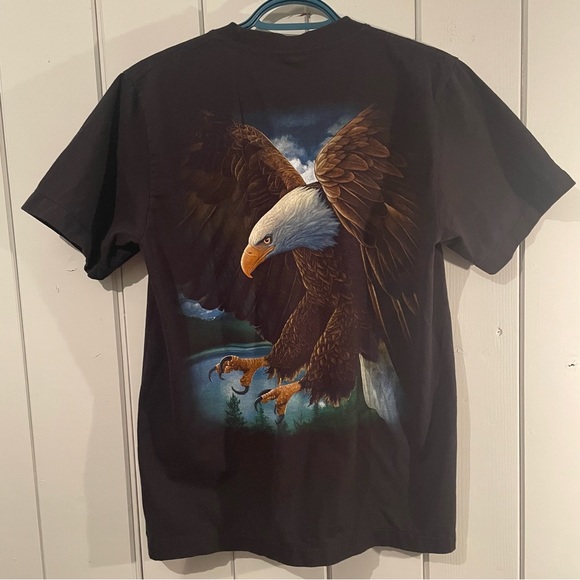 Rock Eagle Classic Vintage Single Stitch Tee T-shirt Bald Eagle Graphic Size Med - Picture 2 of 5